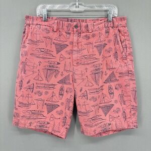 Polo Ralph Lauren Shorts Mens 34 Pink All Over Print Nautical Boat Sailing Prep